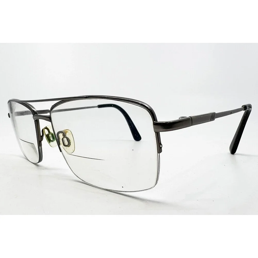 Titanflex Eyeglasses Mens Gray M959 DGN Semi Rimless Aviator 56-18-145
